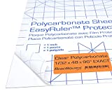 Polycarbonate Plastic Sheet 48" X 96" X 0.030" (1/32", 4x8 ft), EasyRuler Film, Shatter Resistant, Easier to Cut, Bend, Mold Than Plexiglass. for VEX Robots, Hobby, Home, DIY, Industrial, Crafts