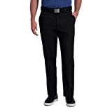 Haggar Men's Cool Right Performance Flex Solid Classic Fit Flat Front Pant, Black, 36 X 31