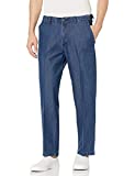 Haggar Men's Casual Classic Fit Denim Trouser Pant-Regular and Big & Tall Sizes, Medium Blue Cla, 42W x 29L
