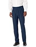 Haggar Men's Premium Comfort Classic Fit Pleat Expandable Waist Pant, Blue, 36Wx29L