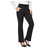 Agenlulu High Waisted Pants for Women - 4 Way Stretch Comfy Non See Through Bootcut Yoga Dress Pants Sweat Pants Women Casual Black