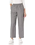 Alfred Dunner Women's All Around Elastic Waist Polyester Pants Poly Proportioned Medium, Grey, 16 Petite