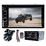 Double 2Din Car Stereo with Backup Cam 6.2" Touchscreen, for Ford F150 F250 F350 F450 F550 2004-2016, Support Bluetooth Mirrorlink AM FM Subwoofer Steering Wheel Control Aux-in