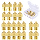 SIQUK 22 Pieces 3D Printer Nozzles MK8 Nozzle 0.2mm, 0.3mm, 0.4mm, 0.5mm, 0.6mm, 0.8mm, 1.0mm with Storage Box for 3D Printer Makerbot Creality CR-10