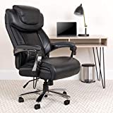 Flash Furniture HERCULES Series Big & Tall 500 lb. Rated Black LeatherSoft Executive Swivel Ergonomic Office Chair with Adjustable Headrest