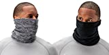 DEVOPS Men's 2 Pack Thermal Fleece Neck Warmer Winter Protection Windproof Gaiter (Black/Heather Charcoal)