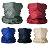 5 PCS Sun UV Protection Neck Gaiter Face Mask Washable Reusable Face Gaiter, UPF 50, Fishing Face Shield 12+ Ways to Wears