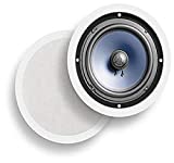 Polk Audio RC80i 2-way Premium In-Ceiling 8" Round Speakers, Set of 2 Perfect for Damp and Humid Indoor/Outdoor Placement - Bath, Kitchen, Covered Porches (White, Paintable-Grille)