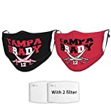 Adult Tampa Bay City Florida State Balaclava Face Mouth Cover Mask Sports Football Masks with Filter 3-Pack (Tampa Bay B3, One Size)