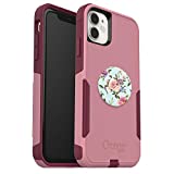 Bundle: OTTERBOX COMMUTER SERIES Case for iPhone 11 - (CUPIDS WAY) + PopSockets PopGrip - (RETRO WILD ROSE)