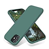 OTOFLY Liquid Silicone Designed for iPhone 11 Case, Slim Protective Shockproof Phone Case Cover with Anti-Scratch Microfiber Lining, 6.1 inch, Pine Green