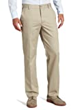 IZOD Men's American Chino Flat Front Slim Fit Pant, Khaki, 31W x 34L