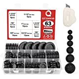 QCQIANG 63Pcs Rubber Grommet Kit, Drill Hole Firewall Hole Plugs Wire Protection, 6 Sizes 5/8" 13/16" 7/8" 1" 1-3/16" 1-1/2"(Round)