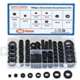 BUSY-CORNER 180 Pieces Hollow Rubber Grommet Firewall Hole Plug Assortment Kit, 1/4", 5/16", 3/8", 7/16", 1/2", 5/8", 7/8", 1''