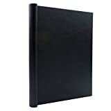 Bindertek 1-Inch Premium Leather Clamp-Back Thesis Binder, Black (TBXS-L-BK)