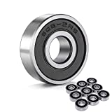 Wellgo 608-2RS Ball Bearings Skateboard Bearings Double Rubber Sealed Shielded Miniature Deep Groove Bearings 8mm x 22mm x7mm for Skateboards Inline Skate Scooter Roller Blade Skates etc -10pcs