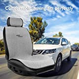 Sojoy IsoTowel Car Seat Cover for Front Seat,Breathable Fabric with Non-Slip Bottom,Cooling Car Seat Protector for Hot Summer Weather (Black & White)