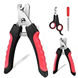 Small dog Nail Clippers Trimmer Set - Safety Guard To Avoid Over-Cutting Nails Professional Round Tip Dog and Cat Grooming Scissors