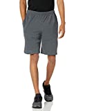 Russell Athletic mens Cotton & Jogger With Pockets athletic shorts, Basic Cotton - Black Heather, Large US