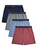 Fruit of the Loom Men's Woven Tartan and Plaid Boxer Multipack, Exposed Waistband - Assorted (4 Pack), 2X-Large