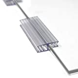 3" L Flat Plexiglass Panel Connectors, 180 Degree Sneeze Guard Holders to Join Acrylic or Glass Sheets Between 3/16" to 1/4" Thick, 10 Pack