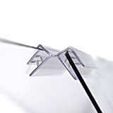 Plastic Hinged Plexiglass Connectors for Acrylic Sheets, Sneeze Guards 3/16" to 1/4" Thick Glass, 2 Way Hinge Panel Joiner, Clear, 10 Pack