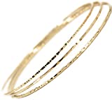 14k gold filled Bangles hammered slip on set of 3 textures, Mu-Yin Jewelry Handmade in USA sz M MEDIUM