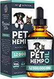 Pet Nutrition Hеmp Oil Dogs Cats - Helps Pets with Аnxiety, Pаin, Strеss, Sleep, Аrthritis, Seizures Rеlief - Hip Joint Health - 100 Natural Pure Drops, Organic Calming Treats(PN1)