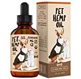 Hemp Oil Dogs Cats - Anti-Anxiety, Arthritis, Seizures, Pain Relief - Hip Joint Health - 100% Organic Calming Drops - Omega 3, 6, 9 & Vitamins B, C, E