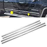 LJ International Quality Accessories Triple Chrome Plated Side Molding Belt Trims for Chevrolet Silverado+GMC Sierra