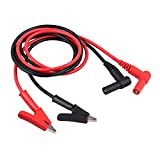 Proster 4mm Banana Plug to Crocodile Alligator Clip Pure Copper, Rated 15A 1000V, Flexible Electrical Test Cable 1m with Protective Jack Copper Clamps for Multimeter Electrical Testing