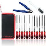 Small File Set, Needle Diamond Files 14PCS, 6 Steel Files & 6pcs Jewlers Files for Precision Metal File Work , Wood, Jewelry, Model, DIY and Nearly All Uses. Free Bonus: Cutter