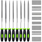 8-Piece Premium Needle File Set in Storage Pouch | Include Round, Half-Round, Oval, Flat, Warding, Knife, Square, Triangular Mini Files | Perfect for Finishing Wood, Metal, Models, Jewelry, 3D Prints