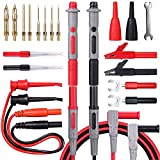 Bionso 25-Piece Multimeter Leads Kit, Professional and Upgraded Test Leads Set with Replaceable Gold-Plated Multimeter Probes, Alligator Clips, Test Hooks and Back Probe Pins.