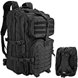 ProCase Military Tactical Backpack, 48L Large Rucksack 3 Day Outdoor Army Assault Molle Pack Go Bag Backpacks -Black