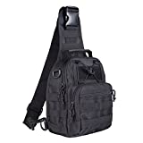 Qcute Oxford Fabric Multifunctional Unisex Chest Shoulder Satchel Bag,Tactical Sling Pack/Camping Shoulder Pack,Fit for iPod, iPad,iPhone 6 6Plus,MP3,S6 Android Smart Phone (Black)