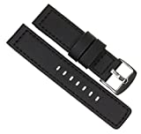 22mm MARATAC Elite Series Black PVC Rubber Strap Diver Watch Band Black Stitch Kevlar X1