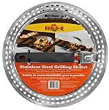 Mr. BBQ Stainless Steel Skillet with Removable Heat Resistant Handle - Perfect for Cooking Vegetables, Stir Fry, Seafood and More - Great for Tailgating and Camping