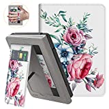 VORI Stand Case for 6" Kindle Paperwhite (Fits 10th Generation 2018 / All Paperwhite Generations Prior to 2018) PU Leather Case Smart Cover with Auto-Wake/Sleep and Hand Strap, Peony