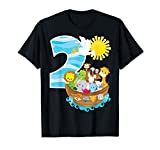 Noah's Ark Birthday Party 2nd Birthday 2 Year Old Toddler T-Shirt