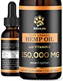 Billion Pets Hemp Oil for Dogs and Cats – Pure Organic Extract Calming Aid Drops with Vitamin C for Immune Support – Hip and Joint Supplement with Amino Acids for Skin Health