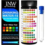 JNW Direct Drinking Water Test Strips 15 in 1, Best Water Tester Kit for Fast, Easy & Accurate Water Quality Testing at Home, 100 Count, Free Water Sample Tube, App & Ebook Included