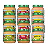 Earth's Best Organic Baby Food, Fruit Jars Variety Pack, 4 Oz Jar (Pack of 12)