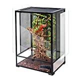 REPTI ZOO 24" x 18" x 36" Reptile Tall Glass Terrarium Rainforest Habitat Double Hinge Door with Screen Ventilation 67 Gallon Reptile Terrarium Easy Assembly