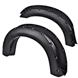 PIT66 Fender Flares, Compatible With 1999-2007 Ford F250 F350 Super Duty(ONLY Fit Styleside Models), Rugged Textured Black Pocket Riveted Style Wheel Flares Set, 4 Pcs