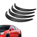 BLACKHORSE-RACING 4PCS Universal Fender Flares 2"/50mm Wide Body Kit Wheel Arches Durable PU