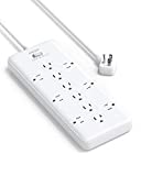 Anker Power Strip Surge Protector (2 × 4000 Joules), PowerExtend Strip 12 Outlets with Flat Plug, 1875W Output, 6ft Extension Cord, Dual Surge Protection for Office, Home