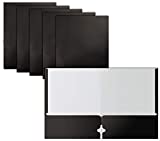 Two Pocket Portfolio Folders, 50-Pack, Black, Letter Size Paper Folders, by Better Office Products, 50 Pieces, Black