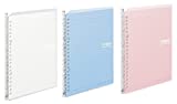 Kokuyo Campus Easy-Carry Slim Binder"Smart-Ring" A5 20-Ring Set of 3 (Light Pink, Light Blue & Clear, A5)