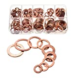 200Pcs Engine Oil Drain Plug Copper Crush Washer Seal O-Ring Gasket 9 Sizes in Box